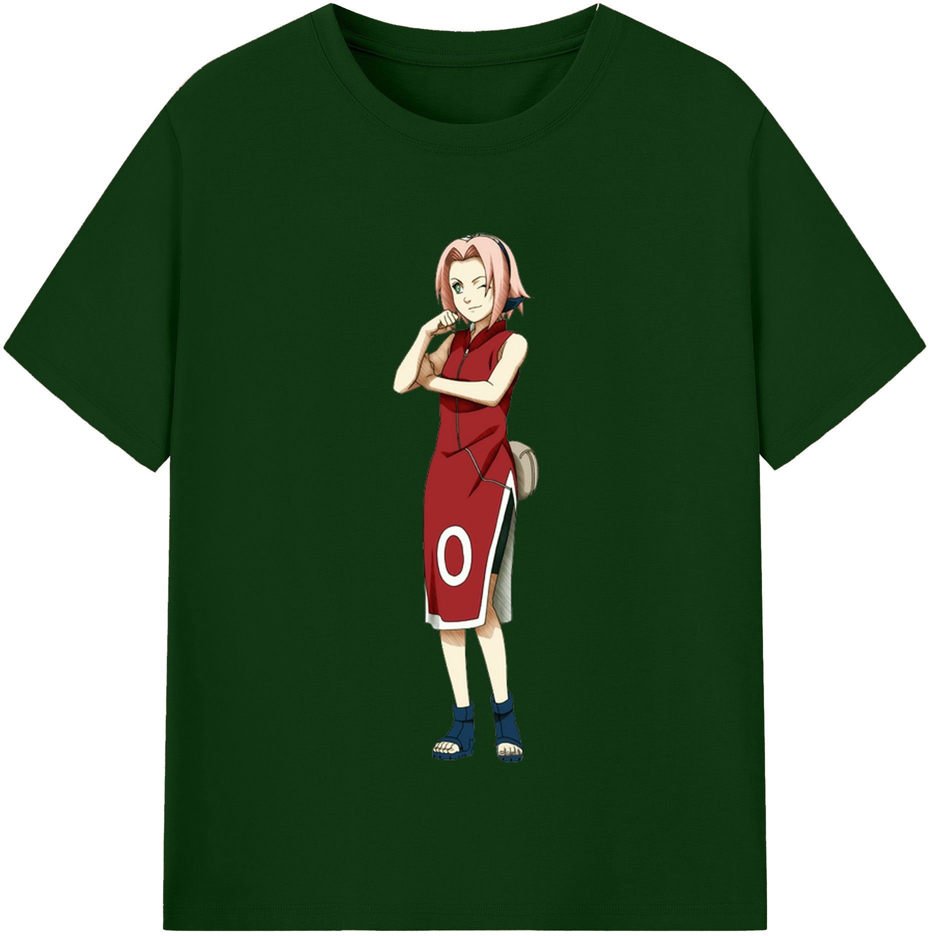 （画像用） NARUTO -ナルト- 春野サクラ Haruno Sakura 綿100％半袖Tシャツ（フロントプリント）